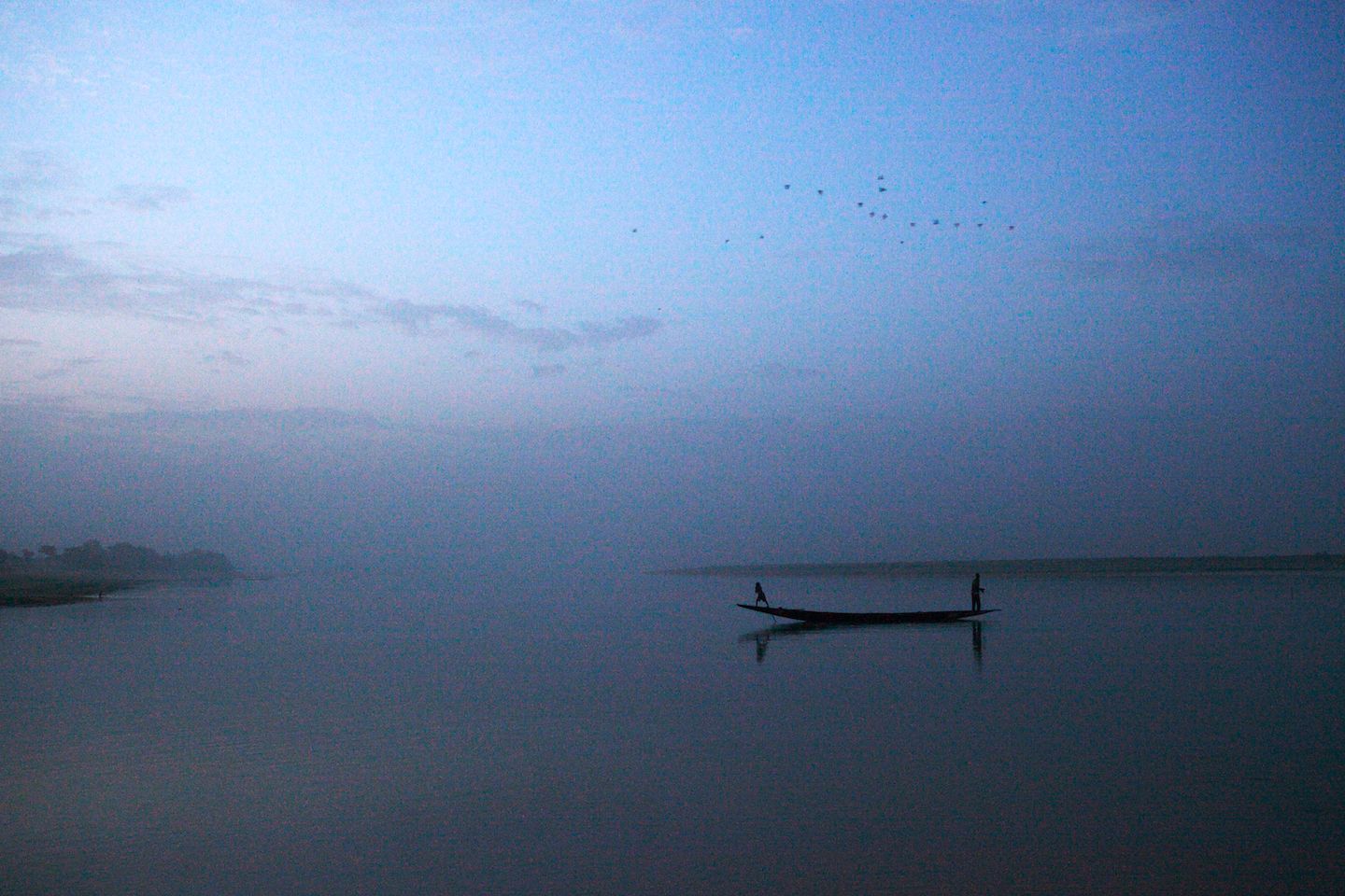 Pirogue on the Niger river. Timbuktu, Mali.